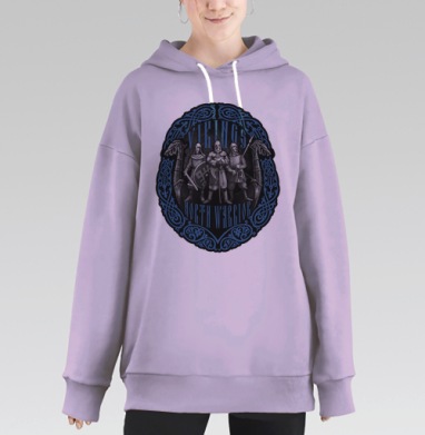 Викинги Северный Воин — героическая эмблема клана, Hoodie Long Oversize Fiolet