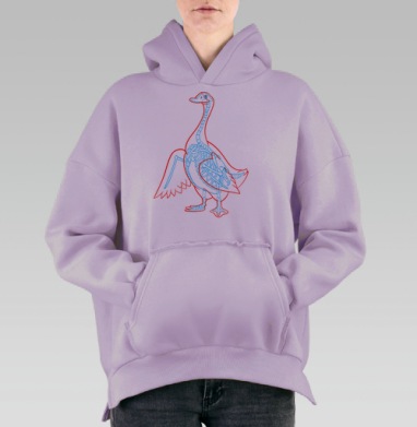 Внутренний мир гуся, Hoodie Oversize Fiolet, утепленная