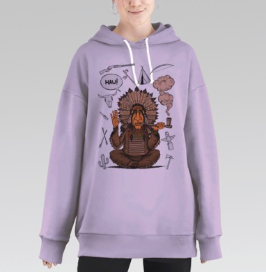 Вождь индейцев, Hoodie Long Oversize Fiolet
