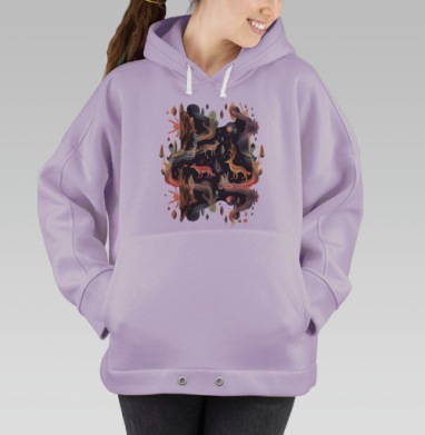 Мистический сюрреализм с этно-фольк мотивами, Hoodie Oversize Fiolet