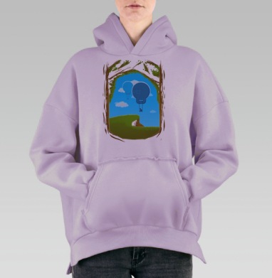 Воздушность.., Hoodie Oversize Fiolet, утепленная