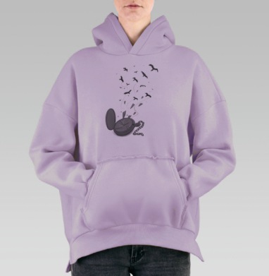 Разрушение времени: символ свободы и перемен, Hoodie Oversize Fiolet, утепленная