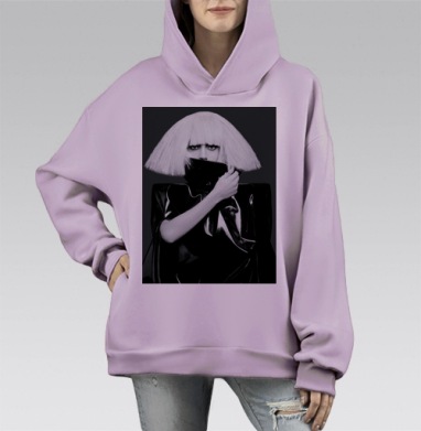 W, Hoodie Mono Fiolet, оверсайз, утепленная