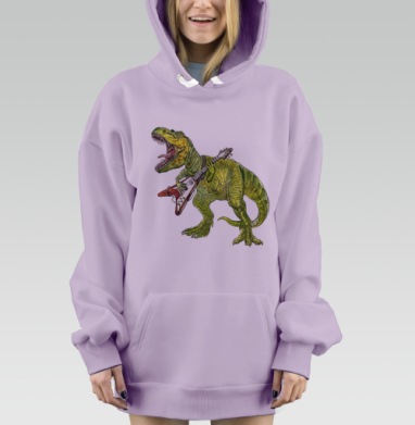 Хэви метал динозавр, Hoodie Mjhigh Dig Mel, Fiolet, утепленная