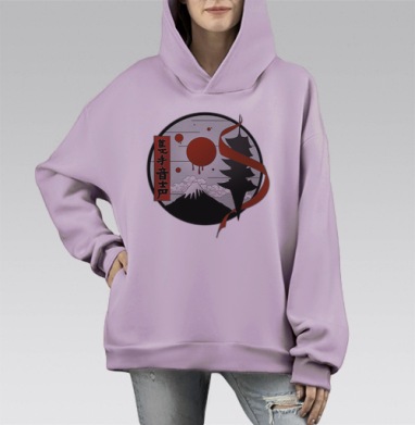Хлопок одной ладони, Hoodie Mono Fiolet, оверсайз, утепленная
