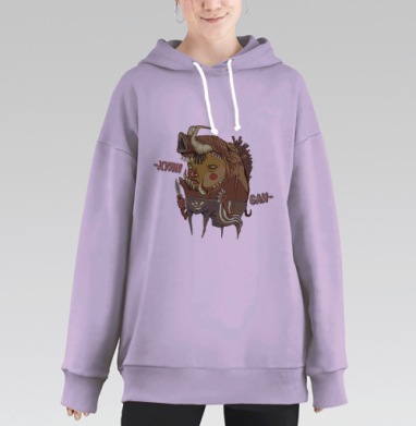 Задиристый уличный хулиган — кабан в спортивном стиле, Hoodie Long Oversize Fiolet