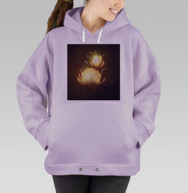 Светящиеся лотосы — источник внутреннего света, Hoodie Oversize Fiolet