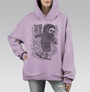 ЙЕТИ, Hoodie Mono Fiolet, оверсайз, утепленная