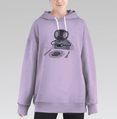 З-з-зацените что я ем, Hoodie Long Oversize Fiolet