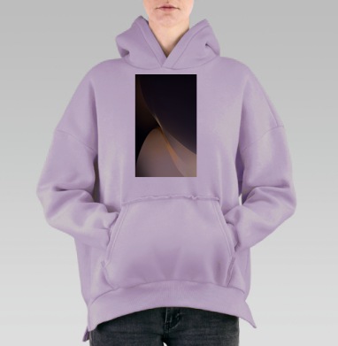 Абстрактные плавные линии баланс красоты нежности, Hoodie Oversize Fiolet, утепленная