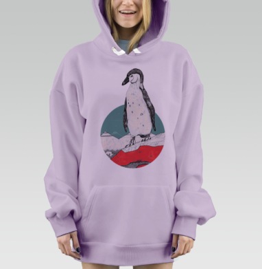 Антарктический пингвин, Hoodie Mjhigh Dig Mel, Fiolet, утепленная
