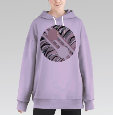 Баланс форм гармония цвета и линий в геометрии фигуры, Hoodie Long Oversize Fiolet