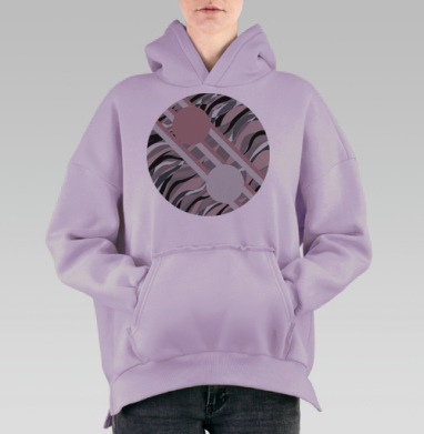 Баланс форм гармония цвета и линий в геометрии фигуры, Hoodie Oversize Fiolet, утепленная