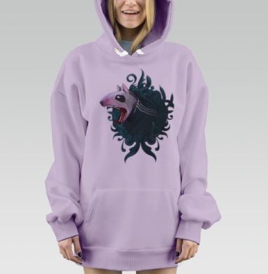 БУЛЬ, Hoodie Mjhigh Dig Mel, Fiolet, утепленная