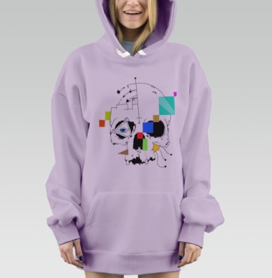Череп, Hoodie Mjhigh Dig Mel, Fiolet, утепленная