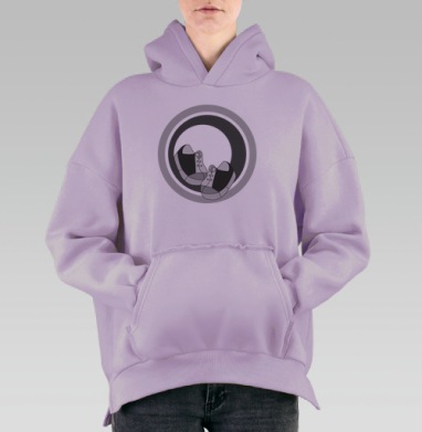 Черно белые классические туфли со строгим современным стилем, Hoodie Oversize Fiolet, утепленная