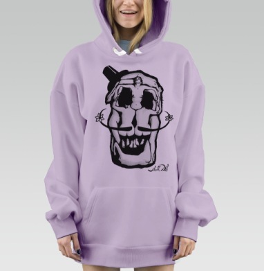 Dali Skull, Hoodie Mjhigh Dig Mel, Fiolet, утепленная