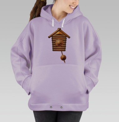 Деревянные настенные часы с маятником из бревен, Hoodie Oversize Fiolet