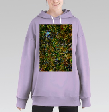 Динамичная городская мозаика с энергией мегаполиса, Hoodie Long Oversize Fiolet