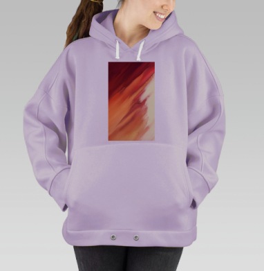 Динамика красных оттенков плавные перемещения мазков кистью, Hoodie Oversize Fiolet