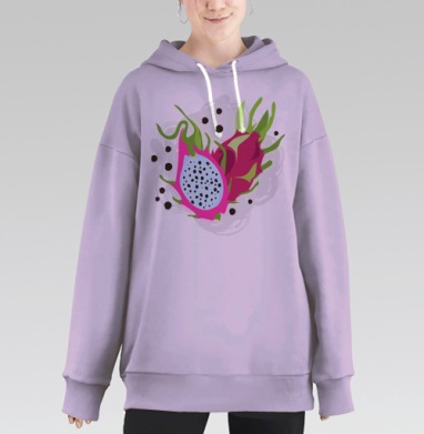Экзотический фрукт патахай тропический сочный освежающий, Hoodie Long Oversize Fiolet