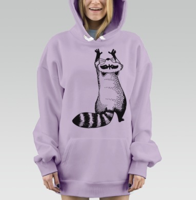 Игривые еноты в динамическом взаимодействии, Hoodie Mjhigh Dig Mel, Fiolet, утепленная