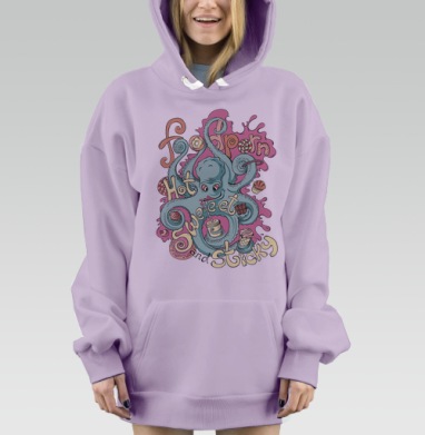 Фудпорн, Hoodie Mjhigh Dig Mel, Fiolet, утепленная