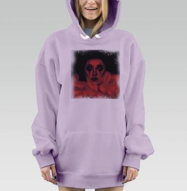 Женщина с красным воротником и Кровавая печаль, Hoodie Mjhigh Dig Mel, Fiolet, утепленная