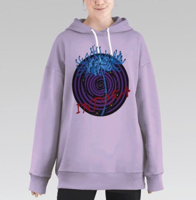 Голубая паучья лилия вечность мощное божество Индии, Hoodie Long Oversize Fiolet