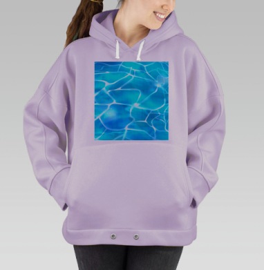Голубая вода отражение света движения в бассейне, Hoodie Oversize Fiolet