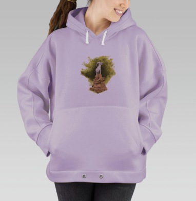 Горный козел на скале под желтым деревом парк Ривьера Сочи, Hoodie Oversize Fiolet