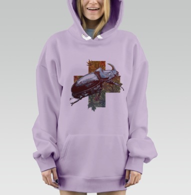 Жук-носорог, Hoodie Mjhigh Dig Mel, Fiolet, утепленная