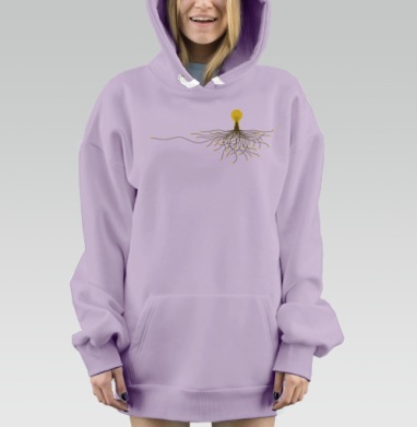 Идея в лампочке питается множеством энергий, Hoodie Mjhigh Dig Mel, Fiolet, утепленная