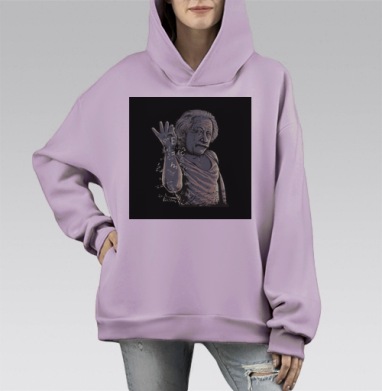 Интеллектуальный гений математических формул руки, Hoodie Mono Fiolet, оверсайз, утепленная