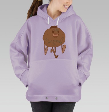 Коричневый скотч-баран с тату и надписью НЕ СГОРЕЛ не сгорел, Hoodie Oversize Fiolet