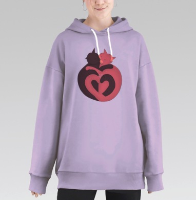 Котики любовь, Hoodie Long Oversize Fiolet