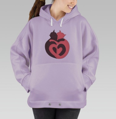 Котики любовь, Hoodie Oversize Fiolet