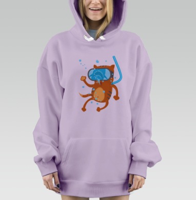Кото дайвинг, Hoodie Mjhigh Dig Mel, Fiolet, утепленная