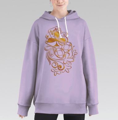 Золотистый набор для азартных игр с картами и фишками, Hoodie Long Oversize Fiolet