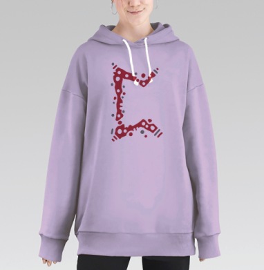 Красно серые руны магическое объединение древних знаний, Hoodie Long Oversize Fiolet