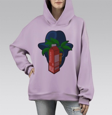 Красное Молоко Растение Шляпа Тосканское, Hoodie Mono Fiolet, оверсайз, утепленная