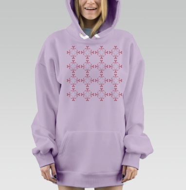 Красные Абстрактные Фигуры Геометрия Серый фон, Hoodie Mjhigh Dig Mel, Fiolet, утепленная