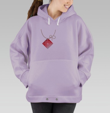 Красный белый этнический узор подвеска кулон, Hoodie Oversize Fiolet