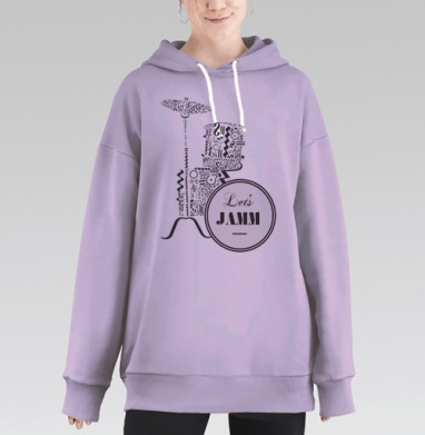 Lets Jamm, Hoodie Long Oversize Fiolet