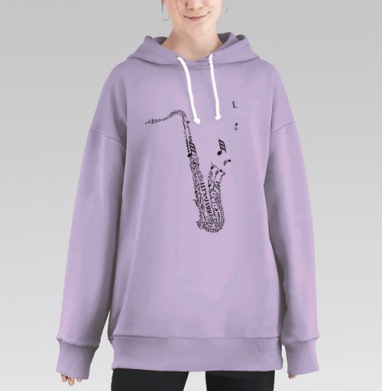 Lets Jamm, Hoodie Long Oversize Fiolet