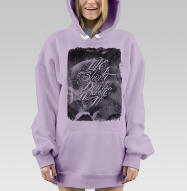 Life Is Short, Hoodie Mjhigh Dig Mel, Fiolet, утепленная
