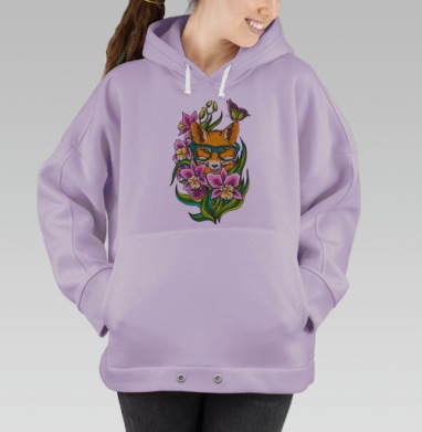 Лиса в очечах, Hoodie Oversize Fiolet