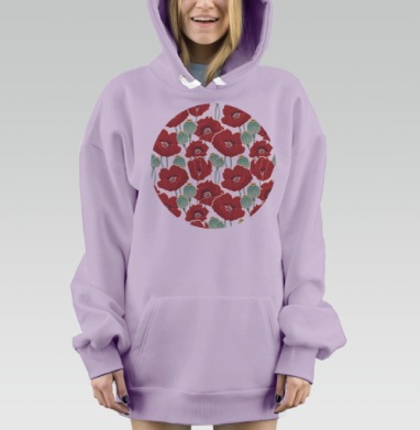 Маковое поле, Hoodie Mjhigh Dig Mel, Fiolet, утепленная