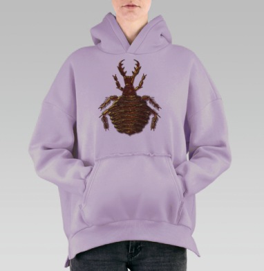 Металлическая Личинка Муравьиного Льва Хищная Броня, Hoodie Oversize Fiolet, утепленная