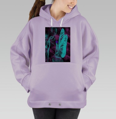 Метаморфоза человека с крыльями короны сидения, Hoodie Oversize Fiolet